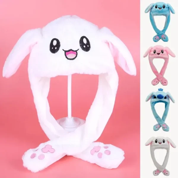 Cute Caps Plush Embroidery Women Hat For Kids Children Girls Boy Wrap Warm Dancing Rabbit Ear Hat