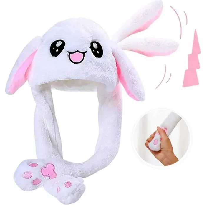 Cute Caps Plush Embroidery Women Hat For Kids Children Girls Boy Wrap Warm Dancing Rabbit Ear Hat - Image 4